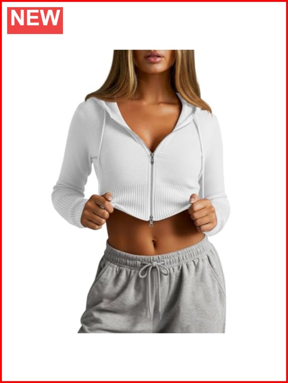 Oakgarden Cropped Hoodie Zip Up Long Sleeve Cardigan Women's